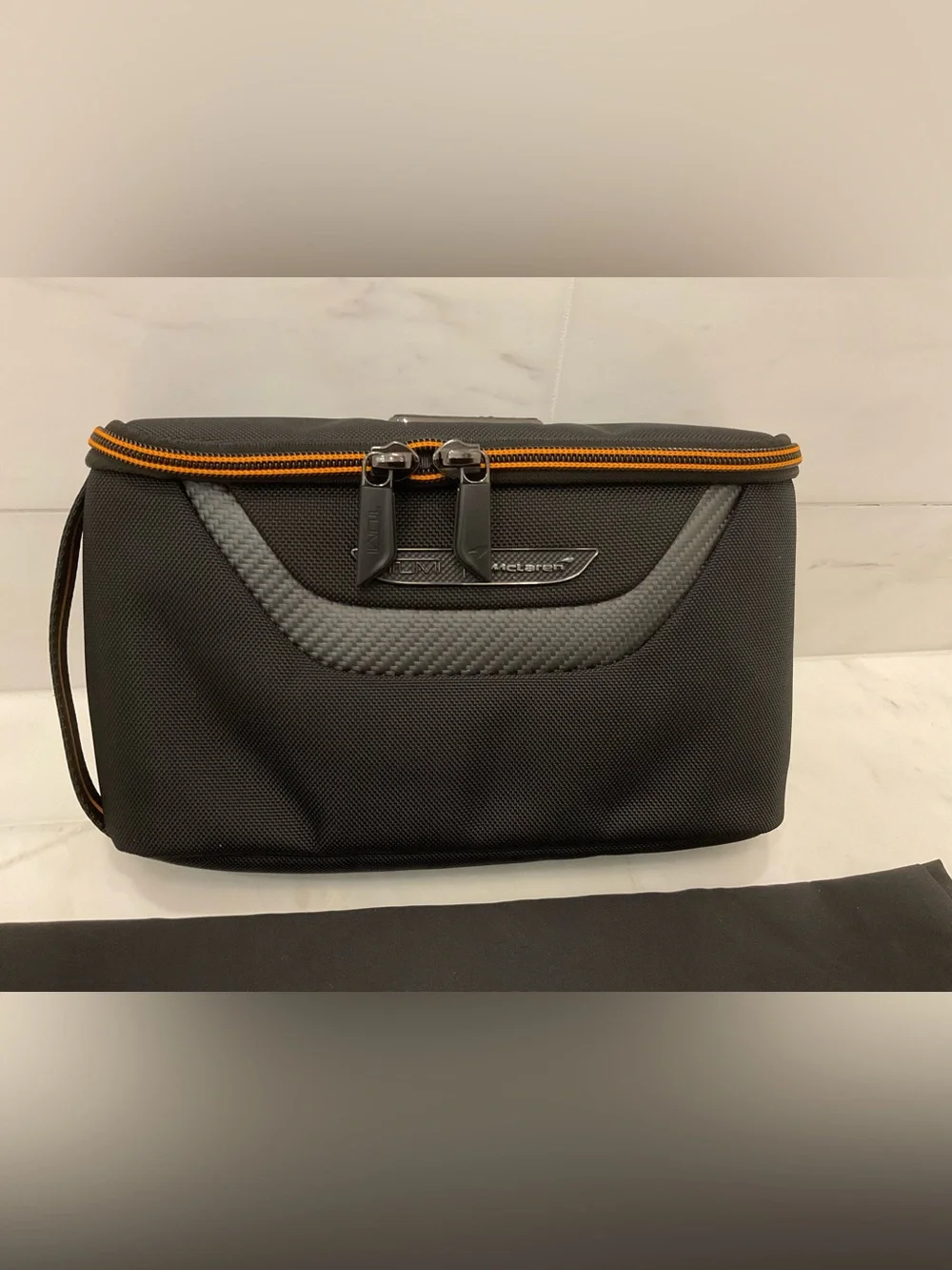 NWOT Tumi McLaren REMEX 10.0” x 5.25” Accessory Kit Bag - BLACK & PAPAYA ORANGE